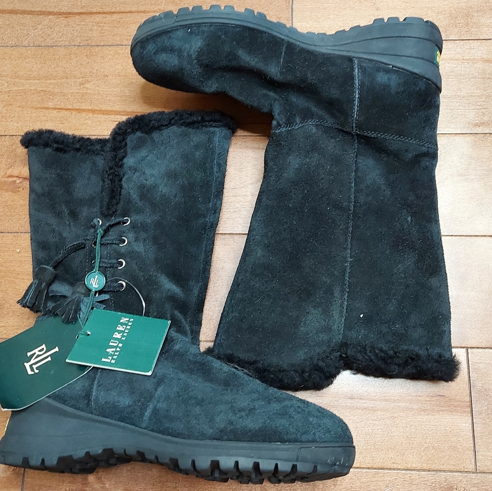 Lauren Ralph Lauren Tadina  Suede and shearling cold weather boots size 5.5